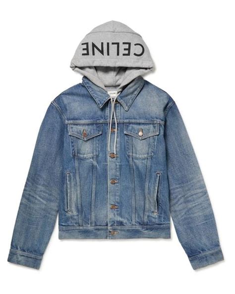 celine denim hooded jacket|celine jackets for men.